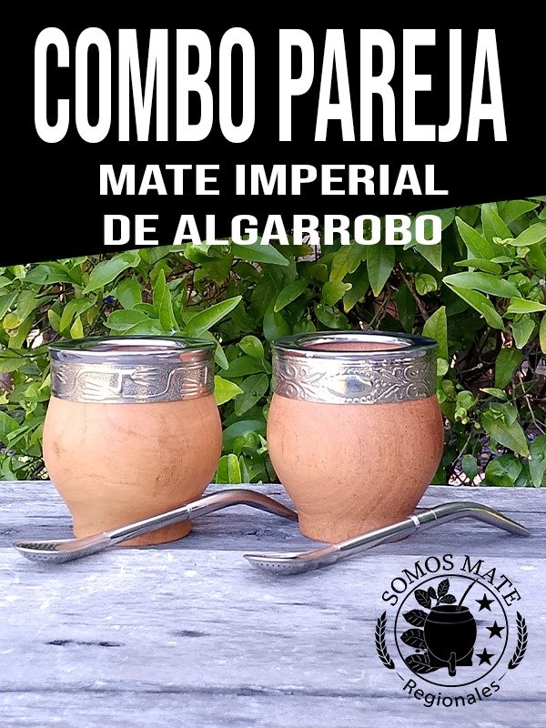 Producto - 2 MATES IMPERIALES ALGARROBO + 2 BOMBILLAS