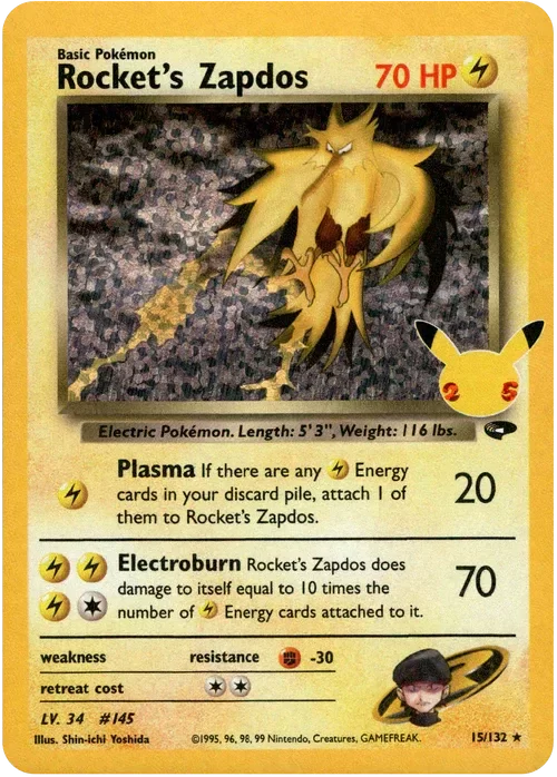 Producto - Rocket's Zapdos (Classic Collection) - 15/132 - Celebrations - Holo