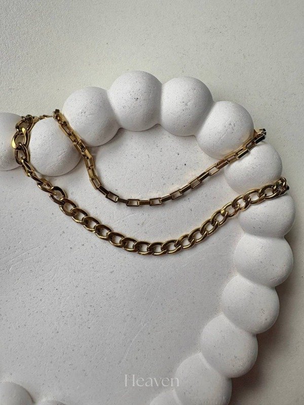 Producto - Pulsera doble acero dorado cuban