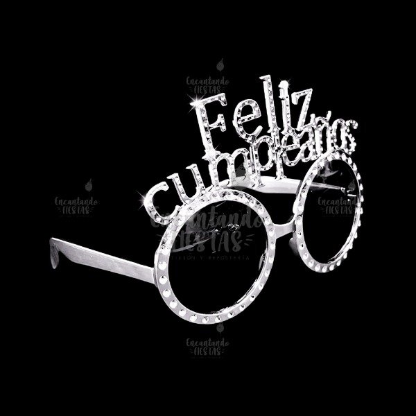 Producto - Anteojo Redondo Feliz Cumpleaños Plata