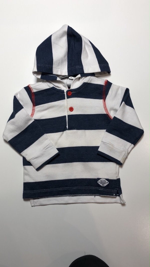 Producto - Remera Manga Larga Rayada con capucha  Mimo 9 meses - 2
