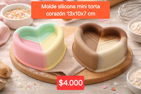 Producto - Molde mini torta corazón silicona