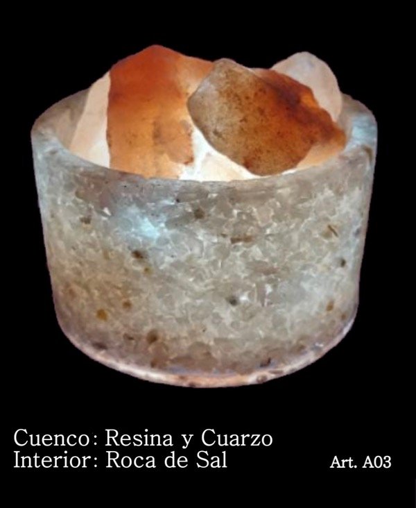 Producto - Velador Lámpara Hornillo Decoración Único Cuarzo y Sal