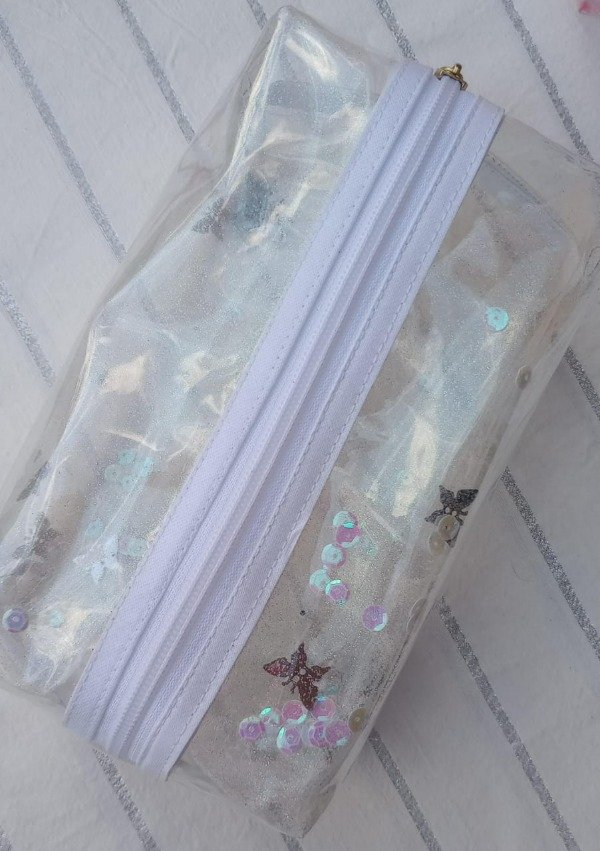 Producto - Cartuchera Glitter Grande - Blanca