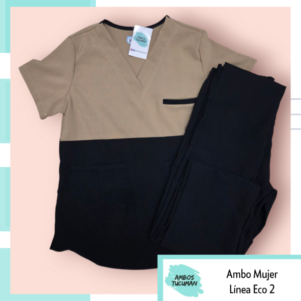Producto - Ambo Linea Eco Marrón Corte Negro
