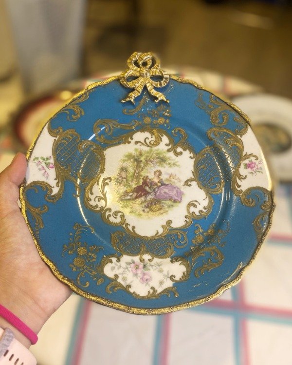 Producto - Plato De Porcelana Y Bronce Suisse Langenthal 2