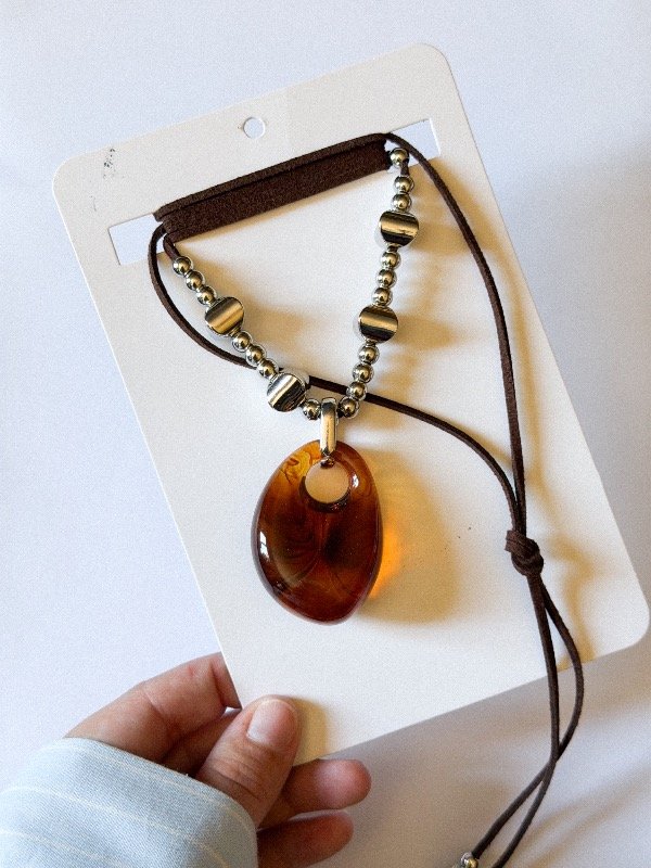 Producto - Choker marrón oval-modelo 4