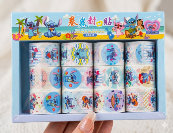 Producto - Caja x 12 cintas con stickers Stitch