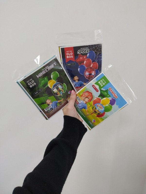 Producto - Globos personajes 7 piezas varios diseños deslizar - 1