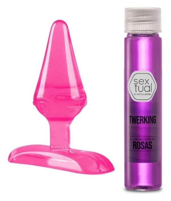 Producto - Plug anal 6 cm + gel lubricante anal aroma rosas 30ml