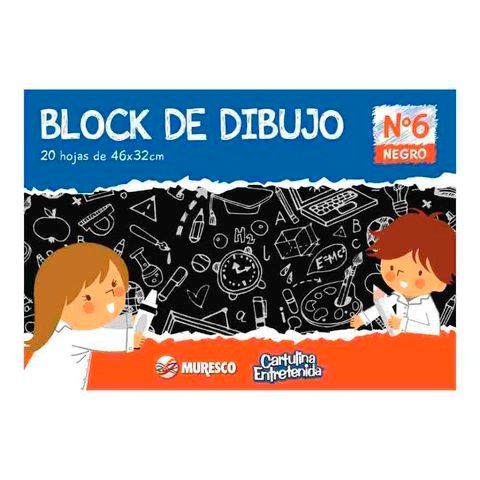 Producto - BLOCK DE DIBUJO DOBLE OFICIO N6 NEGRO 20 HOJAS MURESCO