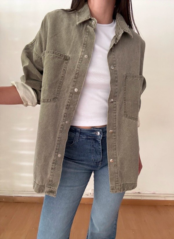 Producto - CAMISACO WASHED VERDE (CM0135)