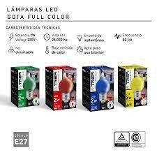 Producto - LAMPARA LED GOTA 2W E27 ROJA TREFILIGHT