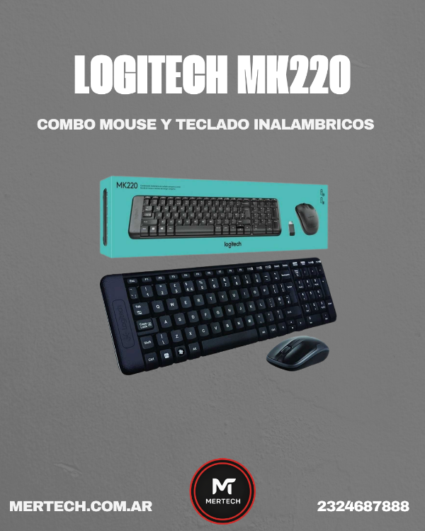 Producto - Teclado+Mouse Logitech Wir MK220 Blk 920-004430
