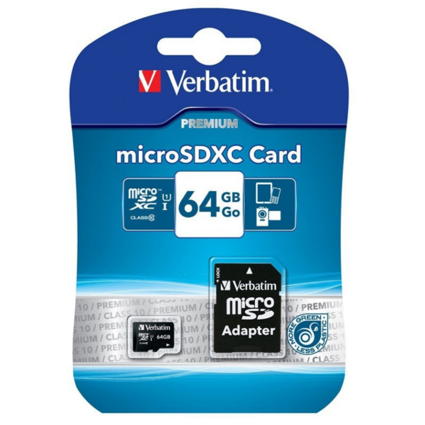 Producto - MEMORIA MICRO SD 64GB CLASE10 C/ADAPTADOR - 44084 VERBATIM
