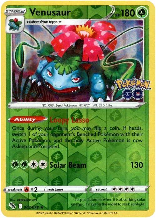 Producto - Venusaur - 003/078 - Pokemon Go - Reverse Holo