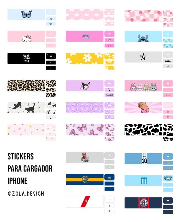 Producto - PLANTILLAS IMPRIMIBLES CARGADOR IPHONE (+20 diseños)