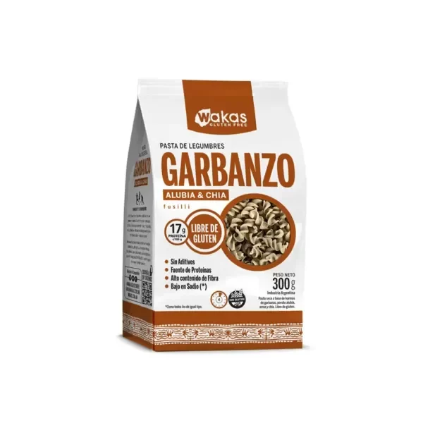 Producto - Fideos de Garbanzo con Alubia y Chía SIN GLUTEN Wakas 300gr
