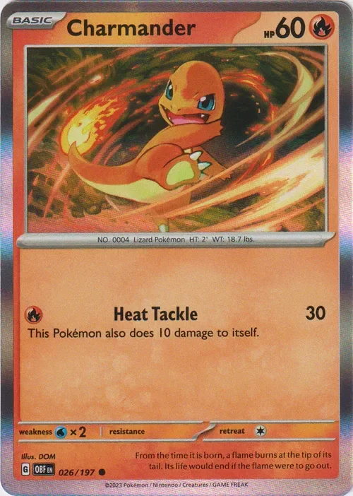 Producto - Charmander - 026/197 - Obsidian Flames - Holo Promo