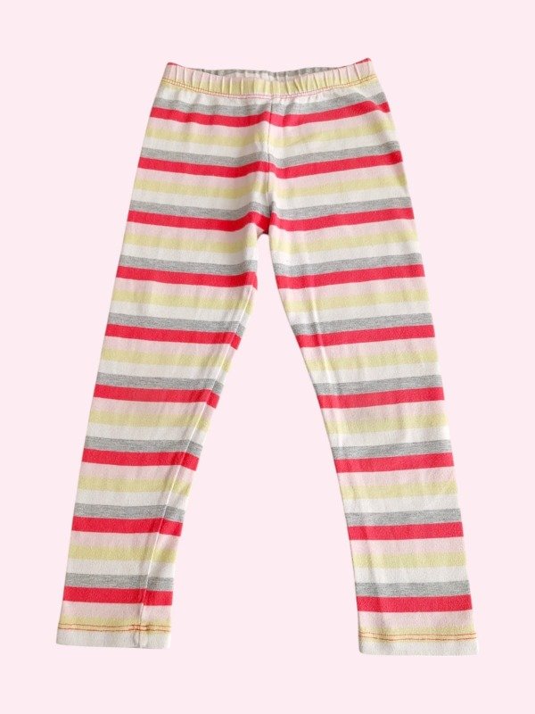 Producto - Calza de algodón rayada de colores pastel Owoko 4 años