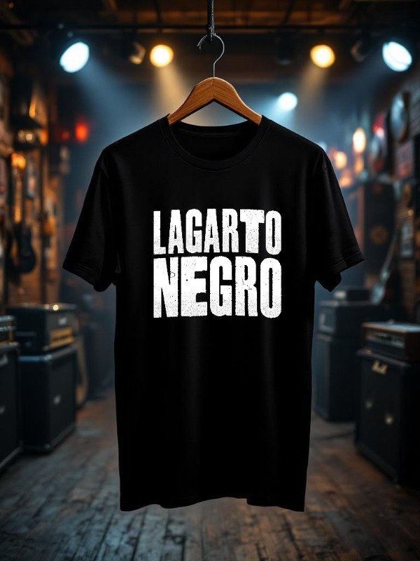 Producto - Remera Negra Lagarto Negro Logo