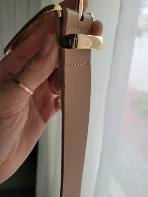 Producto - Cinto liso nude hebilla dorada - PU - talle M - 1