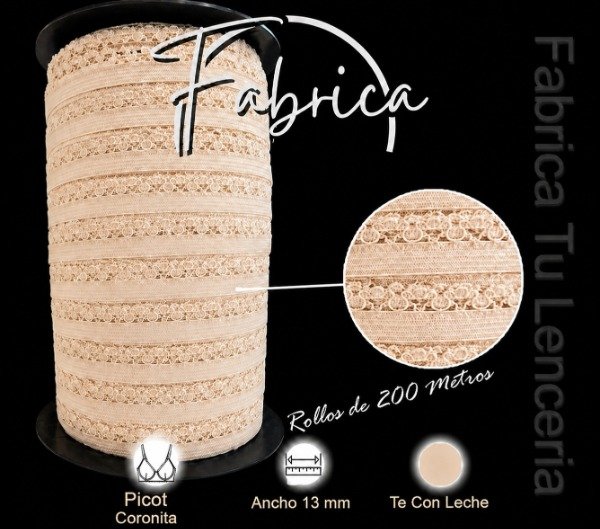 Producto - Picot coronita Té con Leche 13mm (rollo)