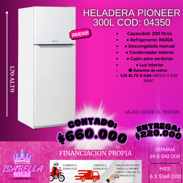 Producto - HELADERA PIONEER 300L