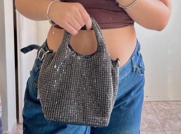 Producto - Bolso de mano strass negro