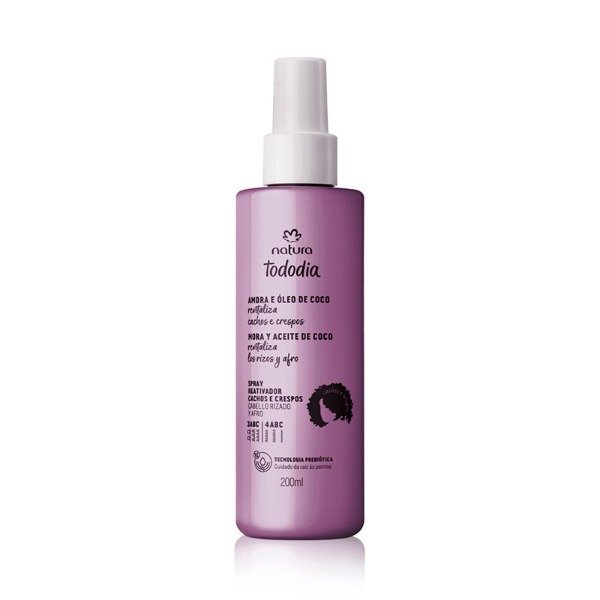 Producto - Spray reactivador cabello rizado mora y aceite de coco - 200 ml -