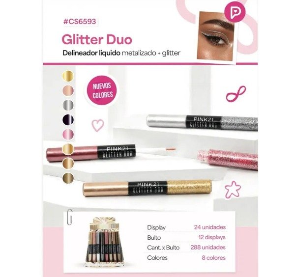 Producto - DELINEADOR GLITTER DUO PINK 21 - 3