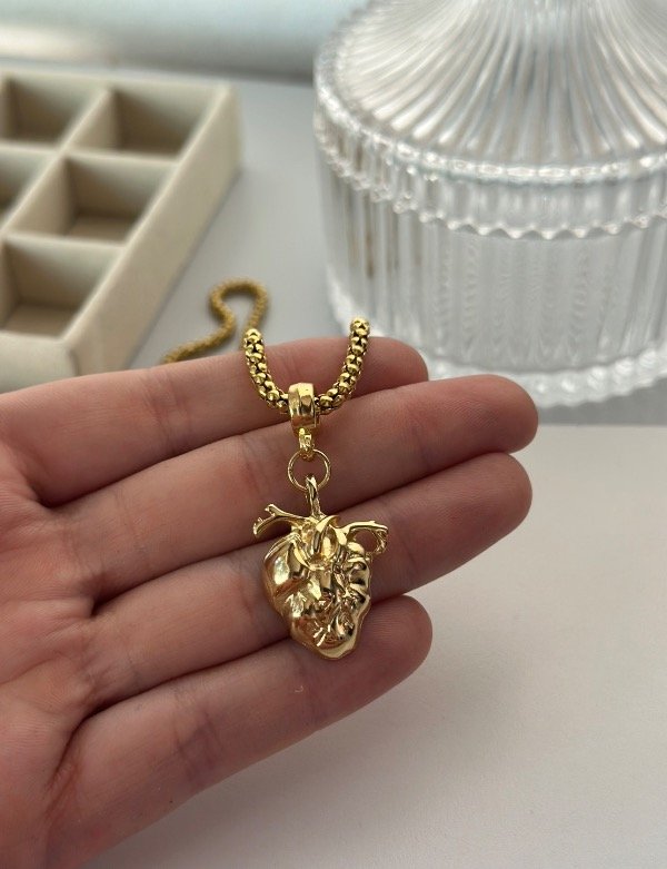 Producto - Collar corazón abierto gold