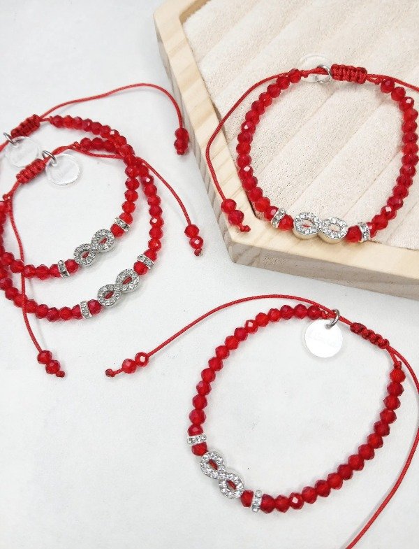 Producto - Pulsera Infinito Strass Roja