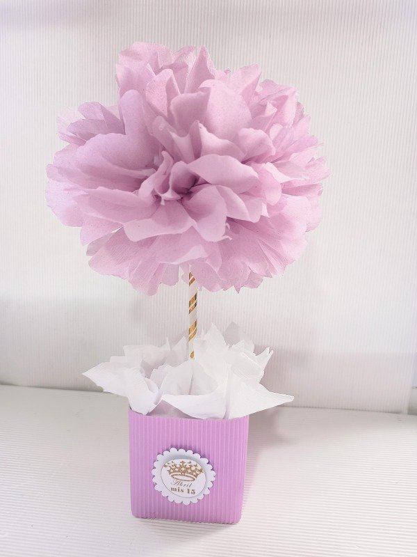 Producto - CENTRO DE MESA POMPOM ROSETA X 1
