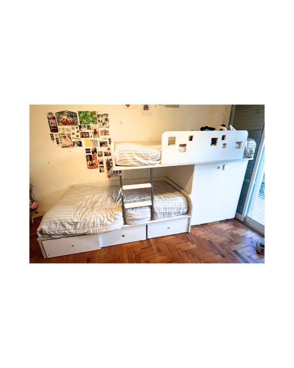 Producto - Cama cucheta tren con placard	/ 2.60m de largo