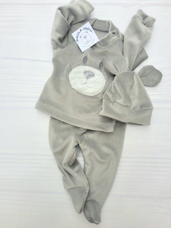 Producto - SET GRIS OSO PLUSH BIFAZ- transferencia 17.059 - 1