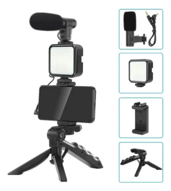 Producto - kit para streaming y vlogging estabilizados tripode con led y micrófono - 5