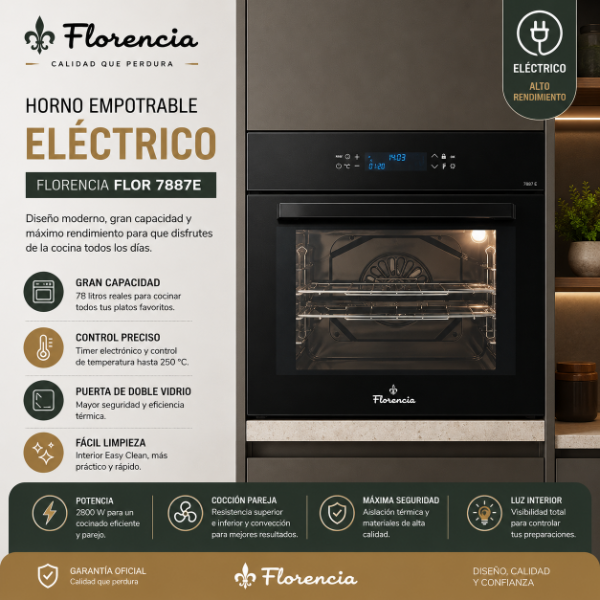 Producto - HORNO EMPOTRABLE ELECTRICO FLORENCIA FLOR 7887E