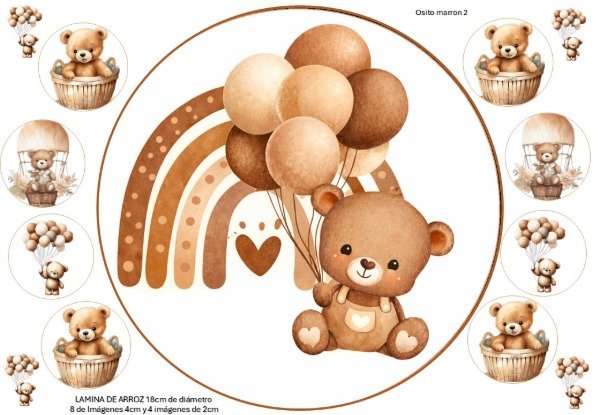 Producto - LAMINA OSITO 2 MARRON REDONDA