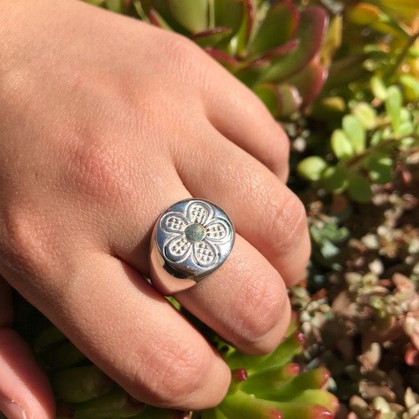 Producto - Anillo Flor Plata y Oro