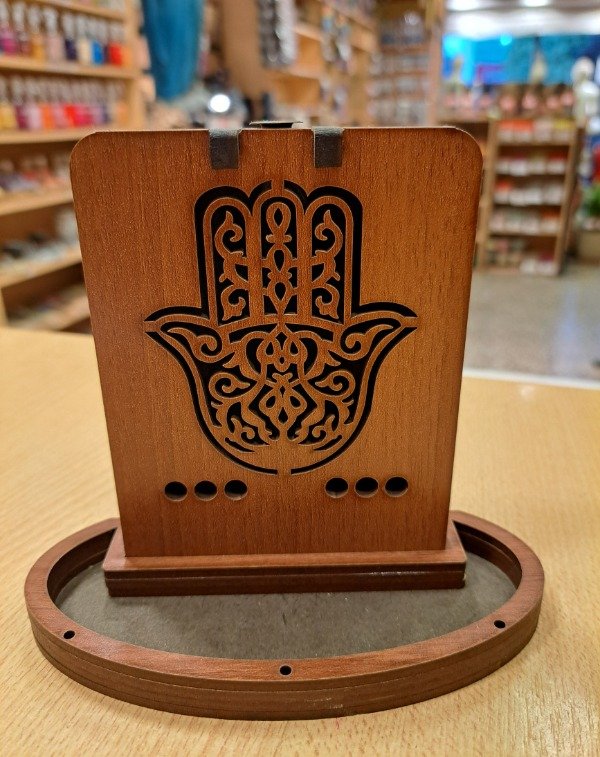 Producto - Cascada de Humo madera cuadrada Hamsa