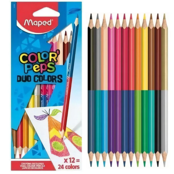 Producto - LÁPICES DE COLORES DUO COLORS MAPED X12