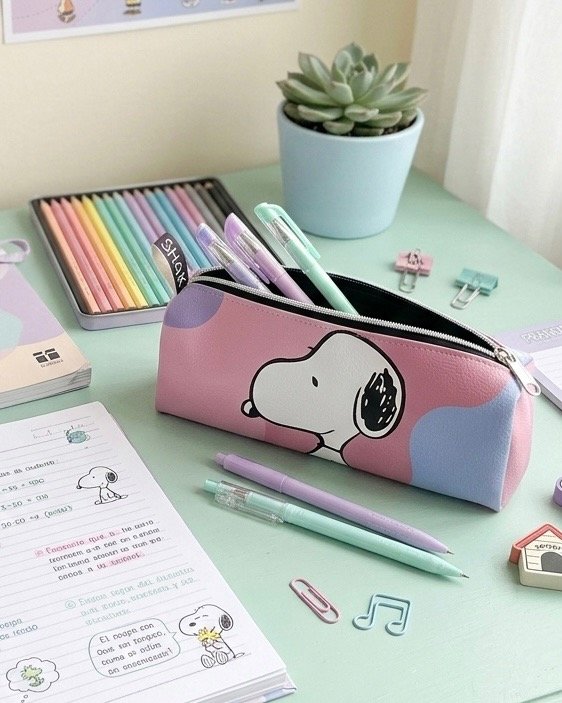 Producto - Cartuchera Snoopy pastel, cuerina
