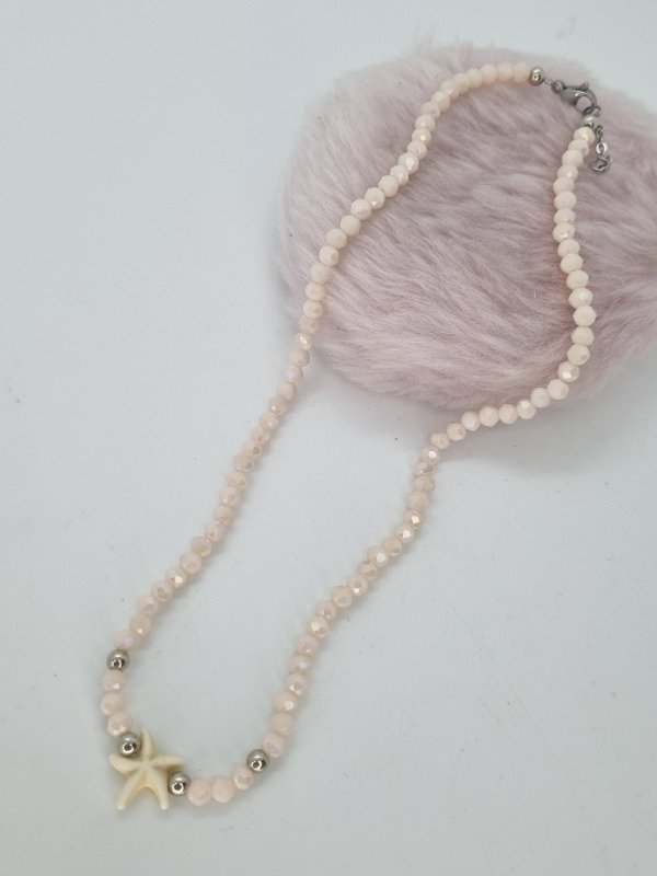 Producto - Cadena acero quirurgico cristalitos dije estrella de mar