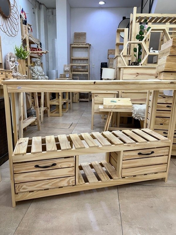 Producto - Rack tv con 2 Cajones Madera - 150cm