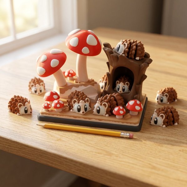 Producto - Erizo con Bosque de Hongos - 2