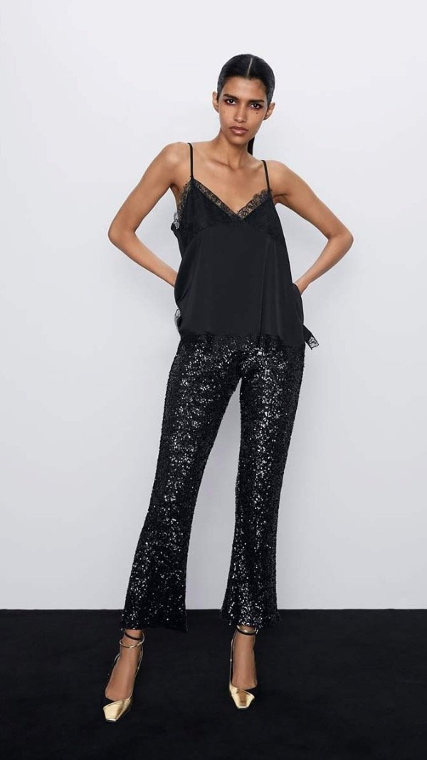 Producto - Pantalón lentejuelas Zara TS