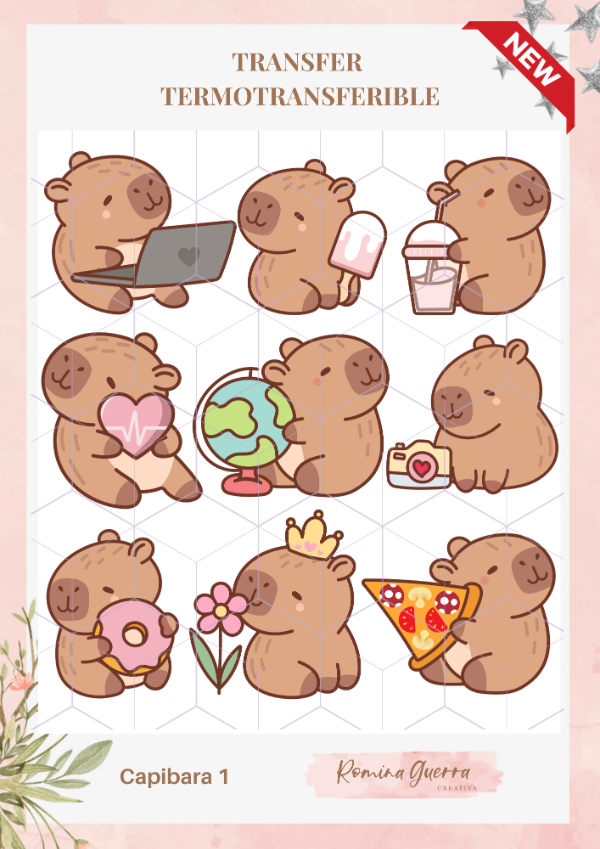 Producto - Transfer termotransferible - Capibara 1