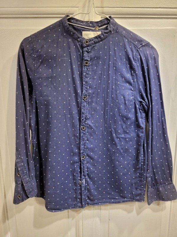 Producto - Camisa ZARA azul cuello mao Talle 9/10 años - PRECIO: 14X