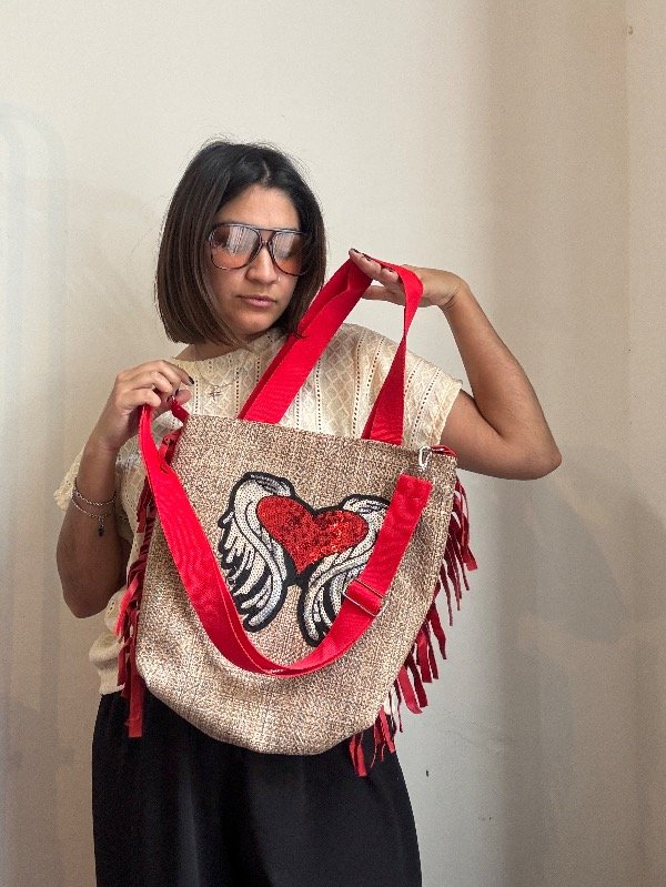Producto - Tote bag playero corazon